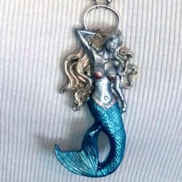 SOLD: Sculpted Mermaid Necklace - Picture 4 of 4